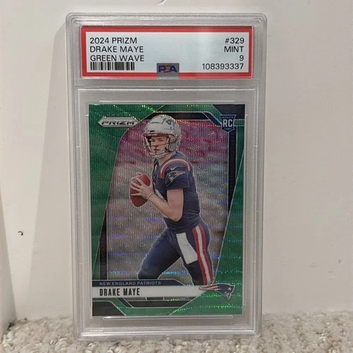 Drake maye 2024 prizm green wave RC #329 psa 9
