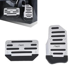 Car Non-Slip Pedal Pads Set, Accelerator Pedal Covers, Car Brake 2 PCS Silver