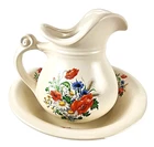 McCoy Pottery 7525 Flowers Pitcher And Bowl
