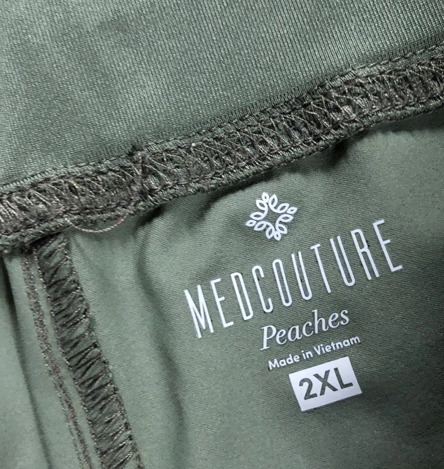 Pantalones Exfoliantes Med Couture MC8721 Melocotones Verde Oliva Jogger Carga Mujer 2XL Parte Inferior Foto 3 de 4