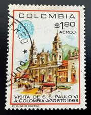 Colombia - Colombie - 1968 Air Mail 1.80 $ Visit of Pope Paul VI used (295) -