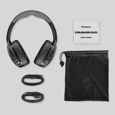 Skullcandy Crusher Evo Sensory Bass Wireless Headphones, True Black (Open Box)