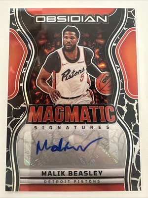 2024-25 Panini Obsidian Magmatic Malik Beasley #MS-MBD Auto /149 Pistons - TCCCX
