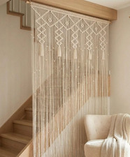Cortina de macramé hecha a mano | Cortina de puerta y ventana boho | Divisor de habitación de algodón |