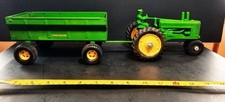 Vntg. ERTL John Deere Tractor and Grain Trailer 1/16 Die-Cast