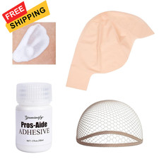 Latex Bald Cap SFX Makeup Kit,Bald Wig with Skin skin color bald cap kit