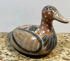 Vintage Tonala Mexican Pottery Bird Hand Painted Folk Art  #O