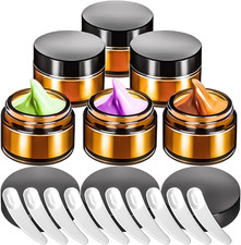 6 Pack 1Oz Amber Glass Jars with Lids, 1Ounce Small Glass Containers with Lids a