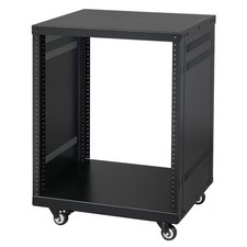 12U Audio Effects Amp Rackmount Stand Recording Studio Rack Case w/ Wheels