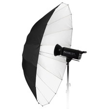 60in Parabolic White Reflective Umbrella - 16-Rib Black/White Photographic Um...