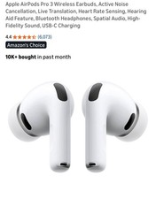 Apple AirPods Pro 3 Wireless Earbuds Bluetooth USB-C Noise Cancellation Spatial