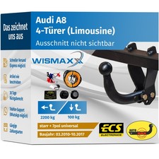 ANHÄNGERKUPPLUNG starr für Audi A8 4H 10-17 +7polig E-Satz ABE