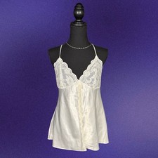 Cinema Etoile Ivory Satin Lace Trim Camisole