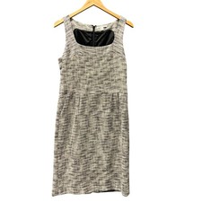 Banana Republic Dress Womens 10 Gray Black Combo Tweed Lined Classic Career