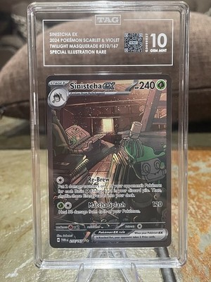Pokémon TCG Sinistcha EX 210/167 Twilight Masquerade Card SIR TAG 10