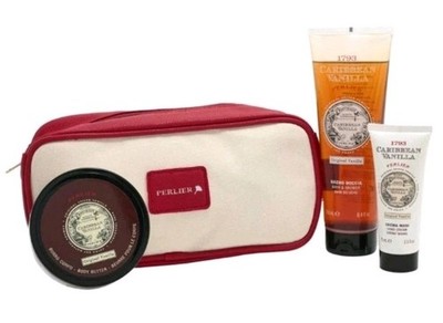 PERLIER - Caribbean Vanilla- 3-Piece Bath & Body Set-NEW & SEALED!