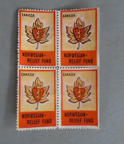 Canada Norwegian Relief Fund stamps, lot of four