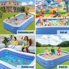 Homech HF002 Inflatable Swimming Pool 118''x 72''x 22'' Full-Sized Pool WB16