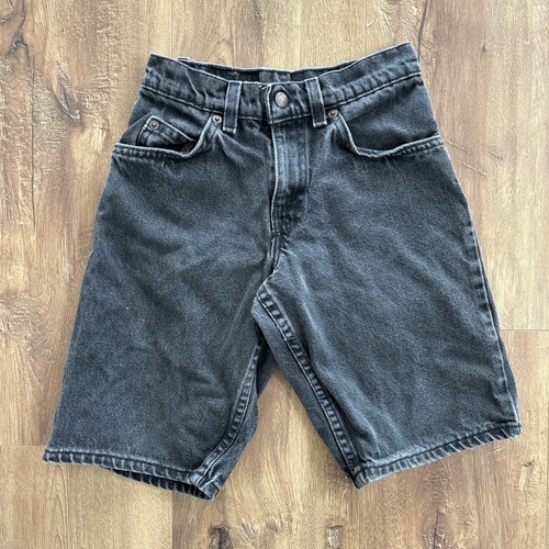 VTG Levis 562 Black Loose Fit Orange Tab Shorts Youth Sz. 10 Slim Y2K 90s Skater - Picture 3 of 4