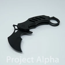 8" Black Karambit Stainless Steel Spring Assisted Tactical Folding Pocket Knife 