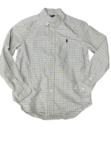 Camisa Polo Ralph Lauren de popelina a cuadros con botones de manga larga para niños M 10-12 - Imagen 2 de 5