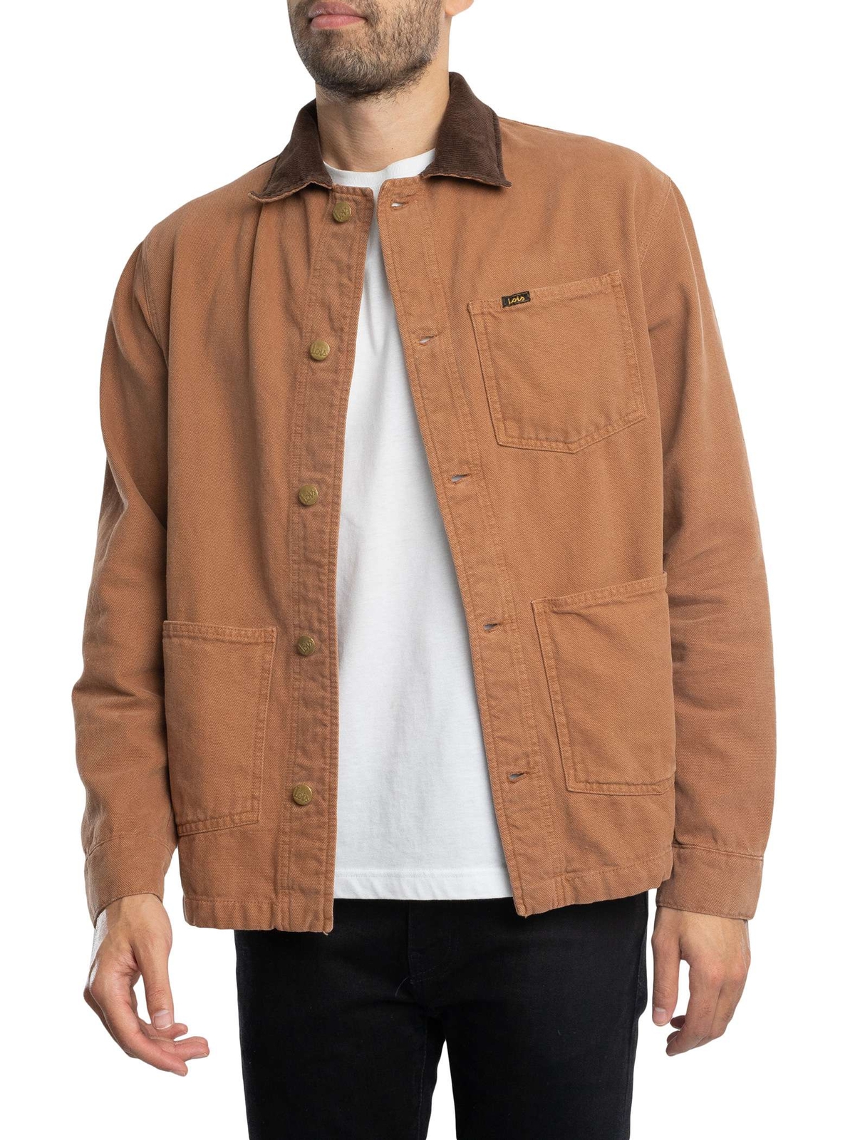 Мужская холщовая рубашка Lois Jeans с локомотивным шнуром коричневая 11290₽