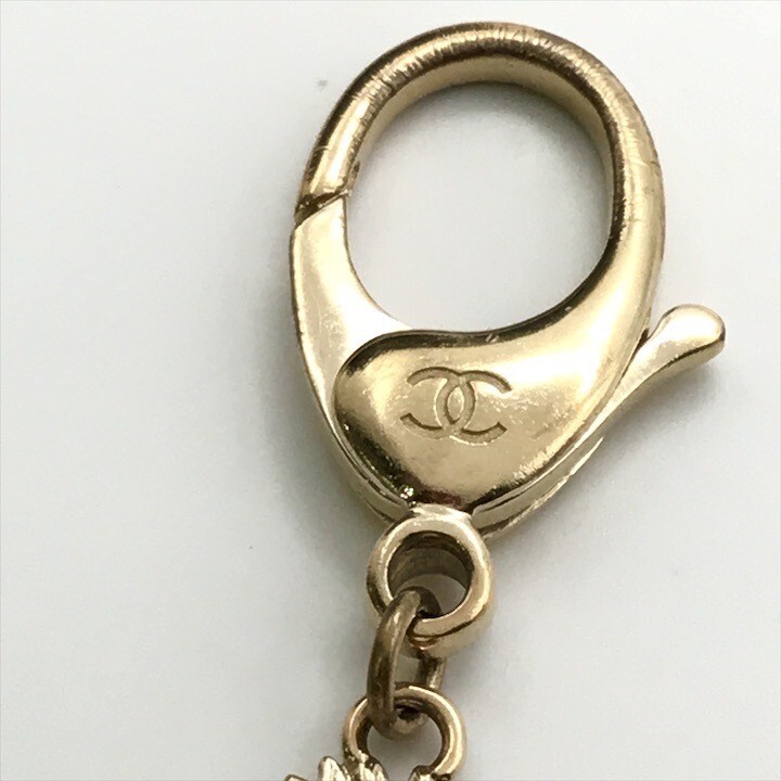 Chanel Coco mark Matelassé Lion motif charm key ring with