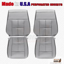 2007 -2014 Lincoln Navigator Driver Passenger Perforated Leather Seat Cover Gray