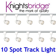 Image of Knightsbridge White 5m Meter Track Lighting Set Kit 10 Spotlight GU10 Fitting 