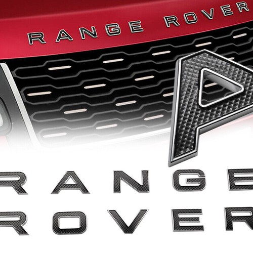 Rear Tailgate / Hood Emblem For Range Rover 3D Letters Badges Black ...