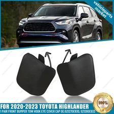 1 Pair Front Bumper Tow Hook Eye Cover Cap LH & RH for Toyota Highlander