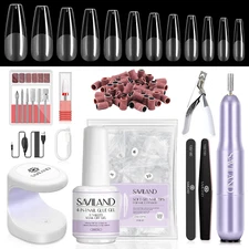Gel X Nail Kit: All-In-1 Beginner Gel Nail Kit with Nail Drill 0.5Oz Nail Glue G