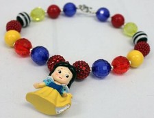 Necklace Little Girls Big Beaded Bright Colorful Snow White Figure New Jewelry