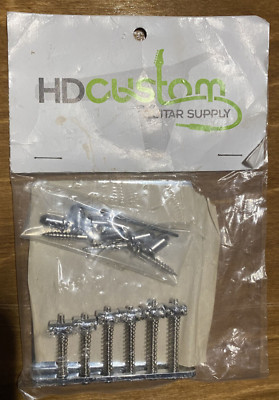 HD Custom Guitar Supply 6 Saddle Telecaster Bridge Chrome & String ...