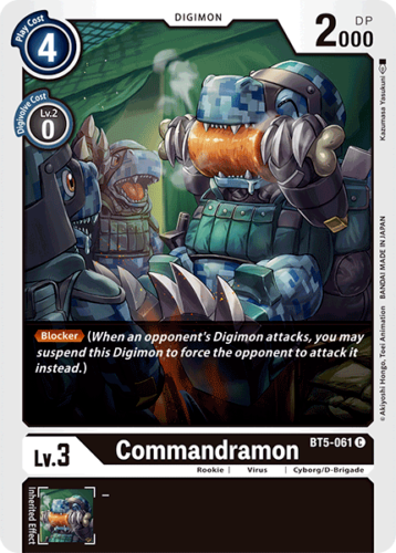 digimon card game 2019 Commandramon BT5-061 Common Battle of Omni Digimon TCG NM/M