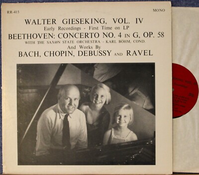 Gieseking; Böhm. Beethoven (Piano concerto 4), etc. RR-415.  NM