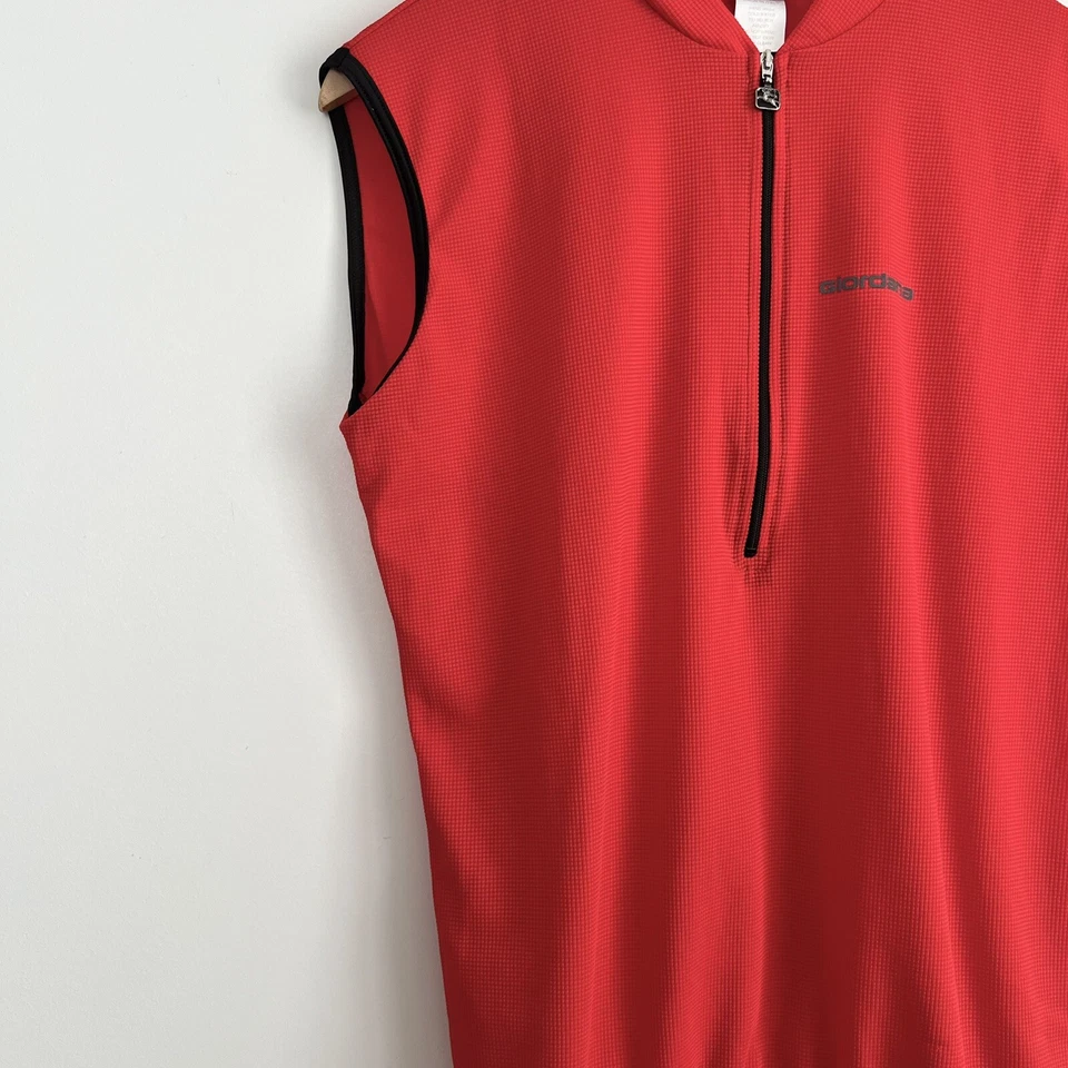 Colete de ciclismo masculino Giordana quarto de zíper vermelho grande leve malha jersey bolsos - Imagem 3 de 4