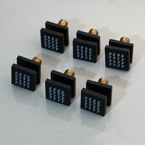 LED Black Massage Shower Faucet Set Square Shower Head 3-Way Digital Mixer Valve - Picture 9 of 18