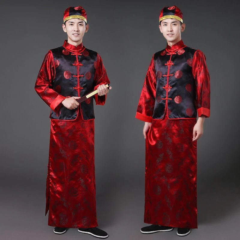 Disfraz de disfraz tradicional chino para hombre ropa Qing príncipe emperador túnica espectáculo Foto 2 de 4