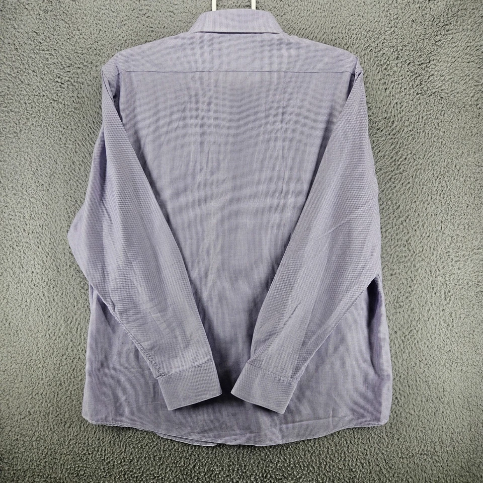 Camisa de vestir Penguin para hombre talla 16,5 34/35 púrpura blanco texturizado Heritage calce ajustado Foto 4 de 4