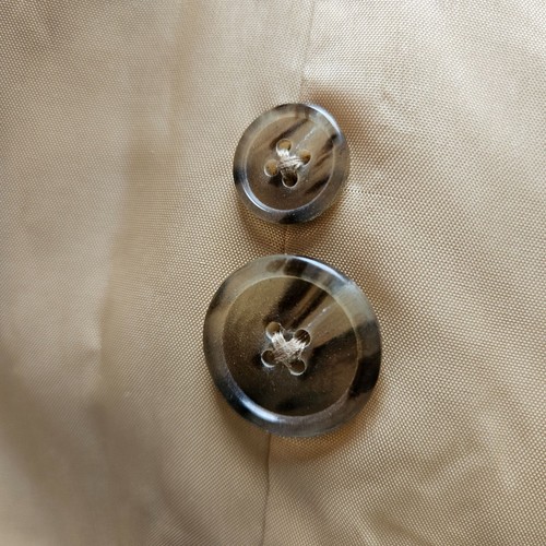 Blazer Linda Allard/Ellen Tracy taglia 10 100% seta marrone lucido oro designer classico - Foto 6 di 13