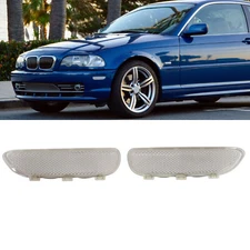L&R Clear Lens Front Bumper Side Marker Reflector For 00-03 BMW E46 2D 01-06 M3