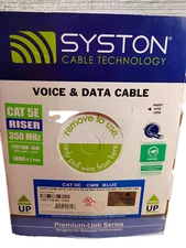 Syston Cable Technology Cat 5e Voice Fiber Data Blue Cable Communications Riser