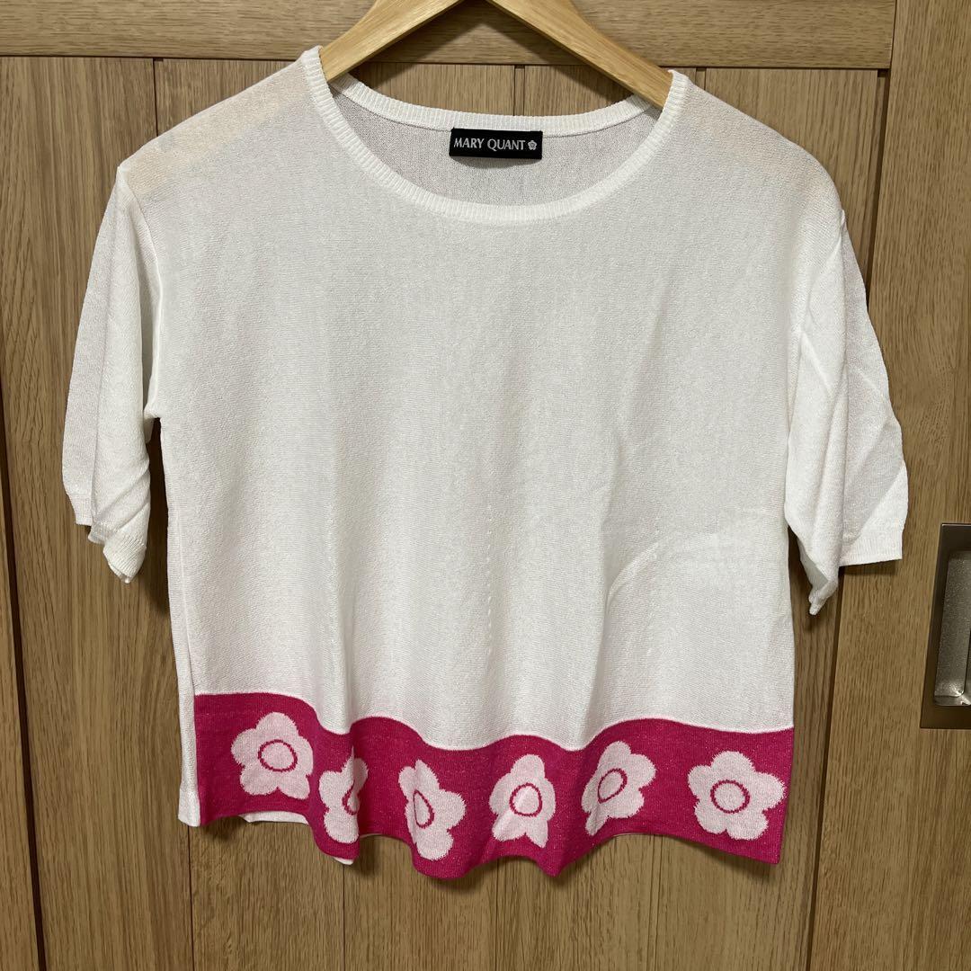 MARY QUANT Summer knit top white pink size M | eBay