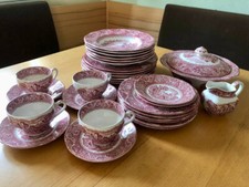 River Scene Staffordshire Ironstone Canterbury Set Made in England