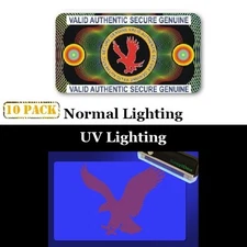 10 x Adhesive Holographic Overlay for Standard Size ID Cards | Authentic Eagle D