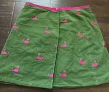 LILLY PULITZER Girls Kids REVERSIBLE Corduroy Whale Print Mini Skirt sz 14 29  W