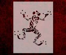 Tribal Frog 8.5" x 11" Stencil FAST FREE SHIPPING (772)