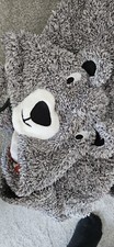 M&S Bear Grey Hooded Dressing Gown Age 7-8 