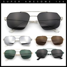 Mens Luxury Half Rim Metal Frame Rectangular Euro Fashion Sunglasses